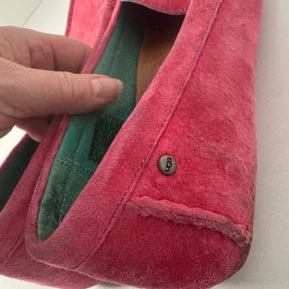 UGG Pink Suede Flats Slip-On Driving  Moccasin 8.5 - Picture 9 of 11